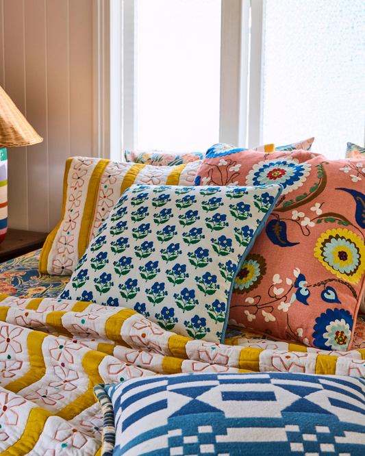 embroidered cushion Kip&Co x Anna Spiro Indian Summer