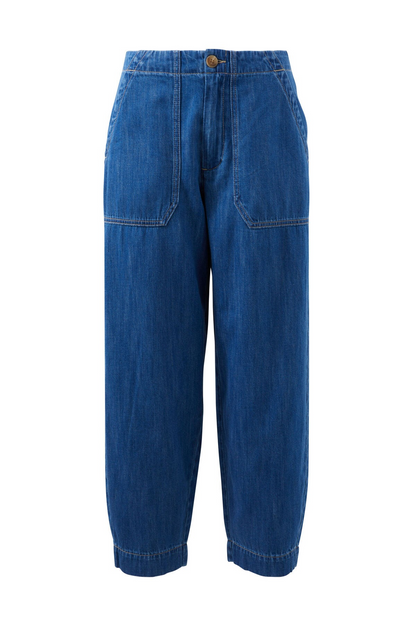 wide leg blue denim pants | Ceres Life
