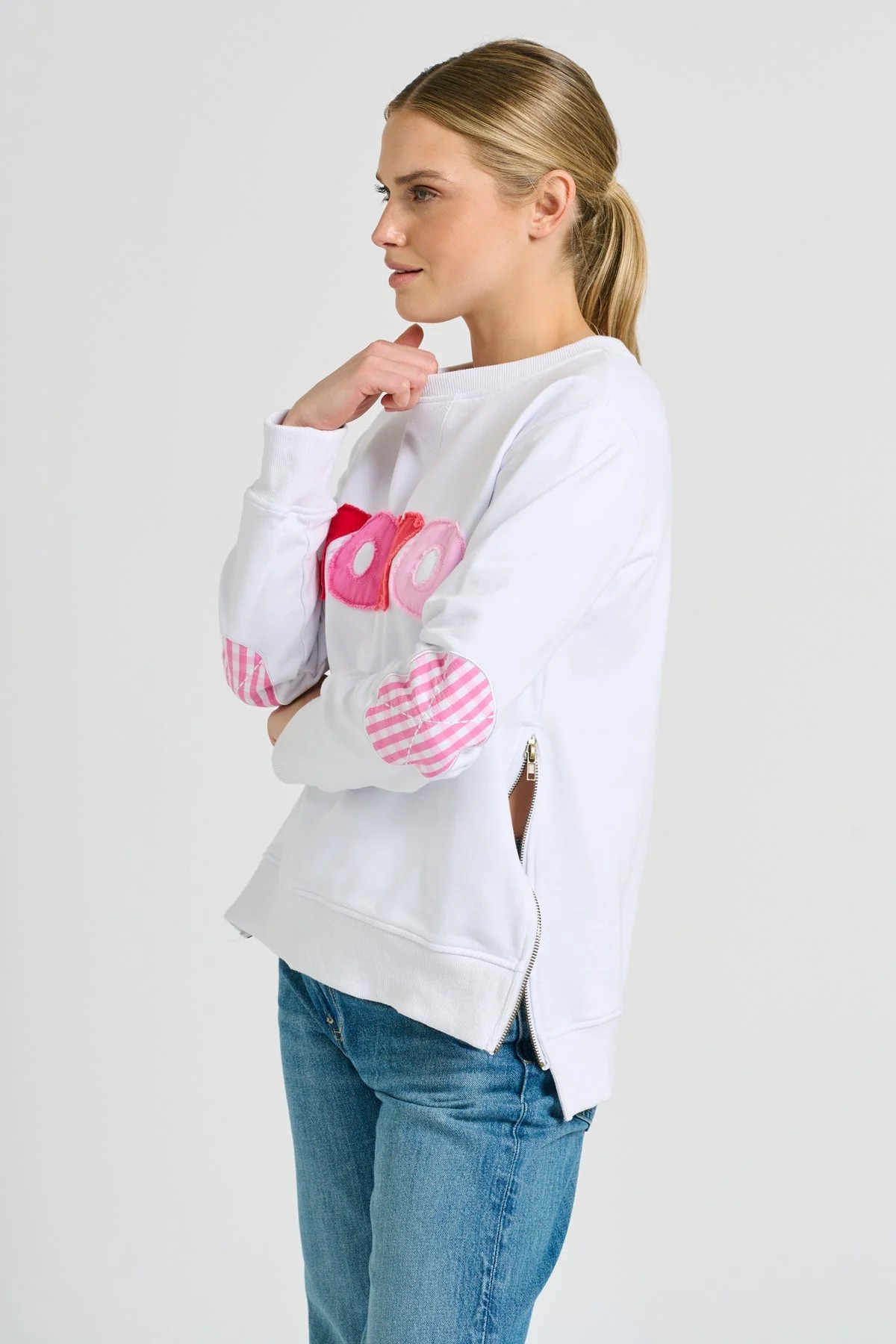 Shirty x EST Classic Zipside XOXO Sweatshirt - White Combo