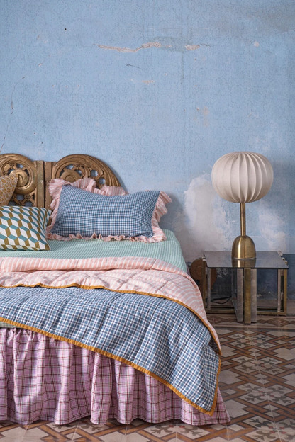 Society Of Wanderers Cafalu Check Full Ruffle Pillowcase