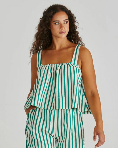 Sass Henri Short Green Stripe