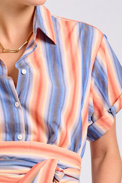 Shirty Lucy Dress Blue Sky Stripe