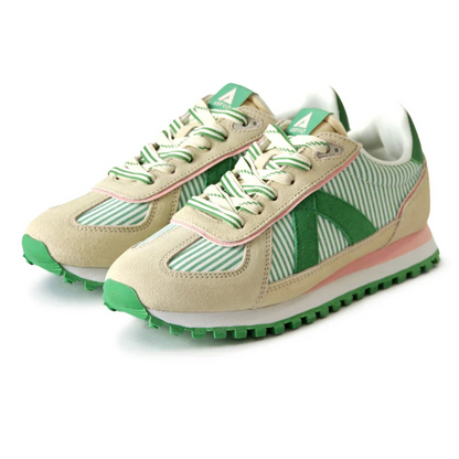 casual streetwear shoes women Australia white and green stripe