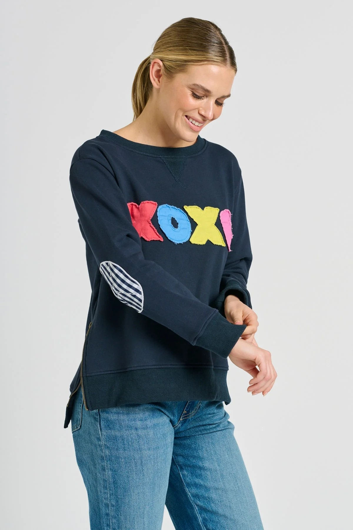 Shirty x EST Classic Zipside XOXO Sweatshirt - Navy Combo