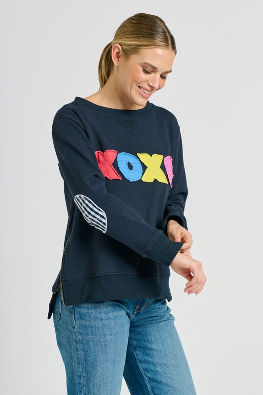 Shirty x EST Classic Zipside XOXO Sweatshirt - Navy Combo