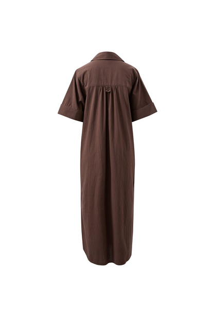 Ceres Life Samara Midi Shirt Dress - Bitter Choc