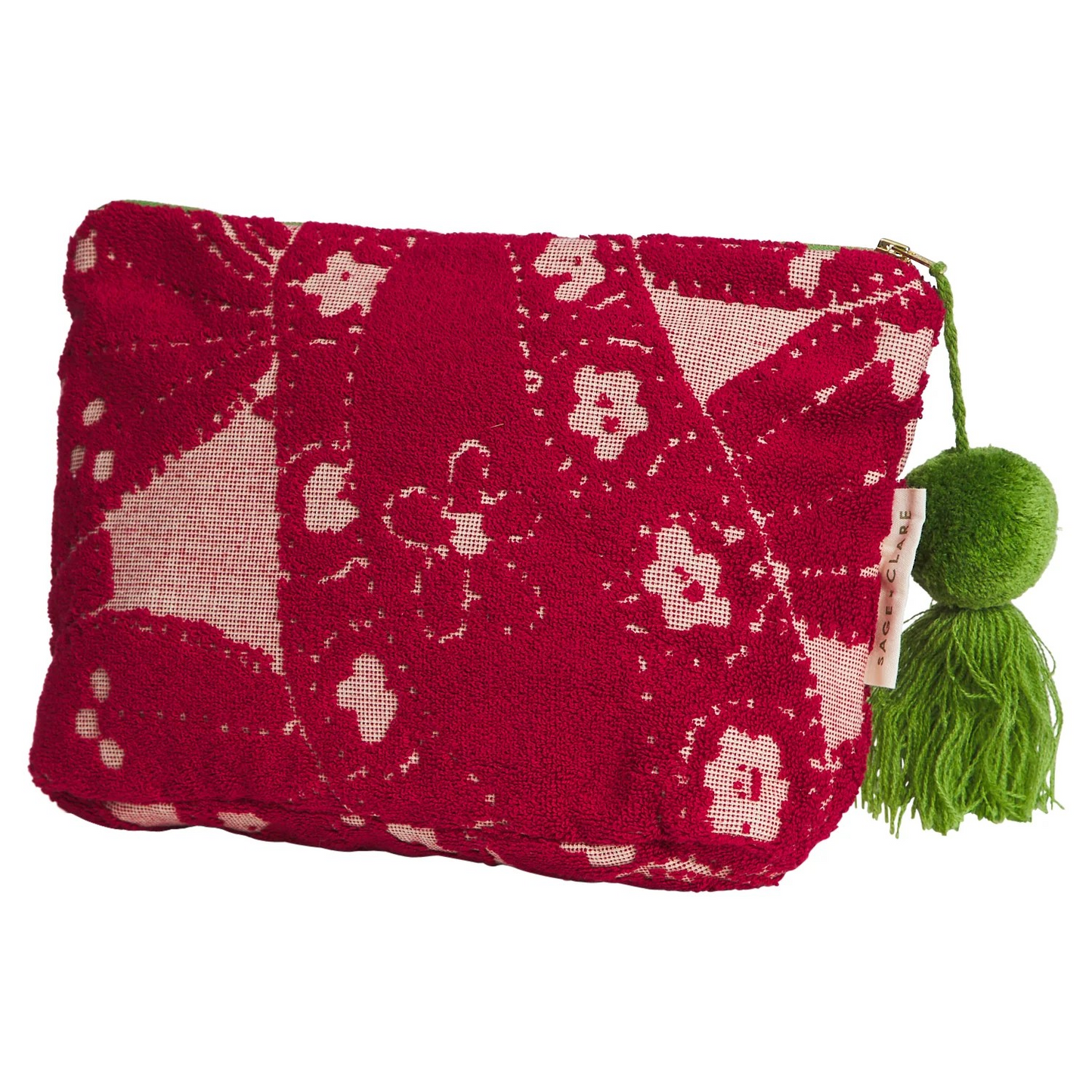 Sage and Clare Lucia Terry Pouch Crimson
