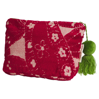 Sage and Clare Lucia Terry Pouch Crimson