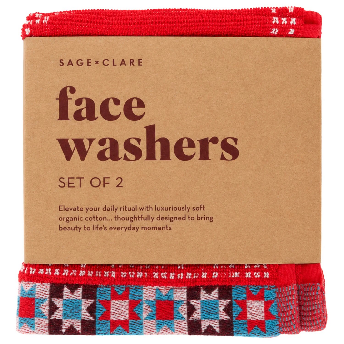 Sage & Clare Bonny Face Washer Set - Poppy