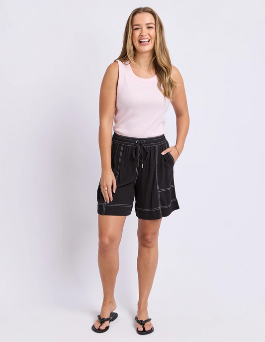 Black Shorts with Drawstring Waist | Foxwood Clothing