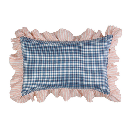 Society Of Wanderers Cafalu Check Full Ruffle Pillowcase