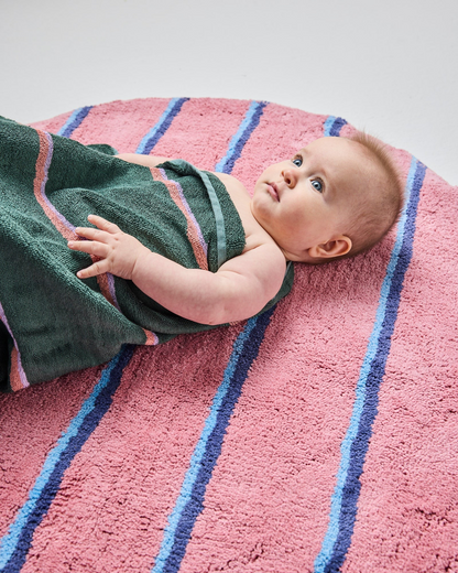 Kip and Co Blushing Stripe Round Bathmat