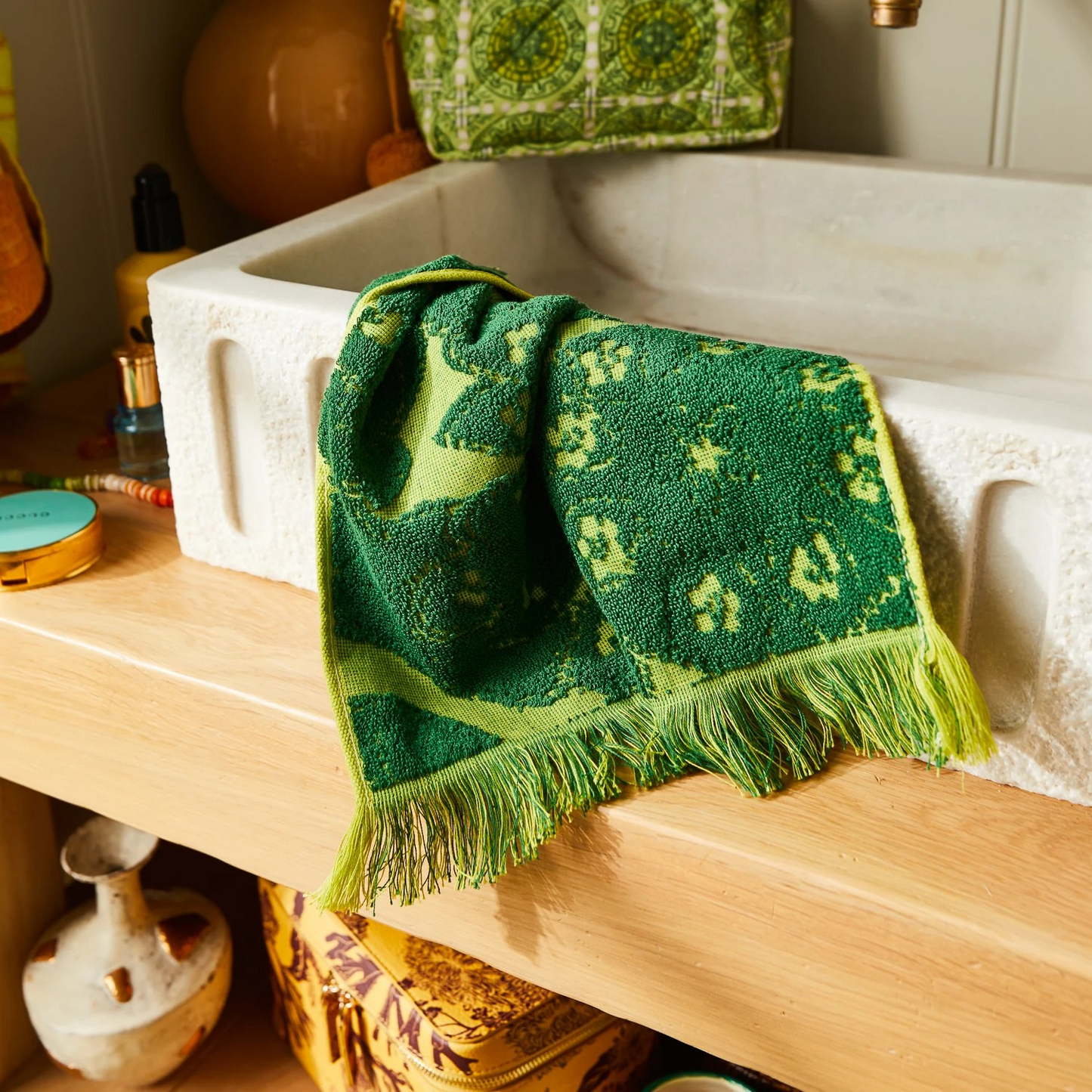 Sage & Clare Lucia Face Washer Set 2PK- Kelp