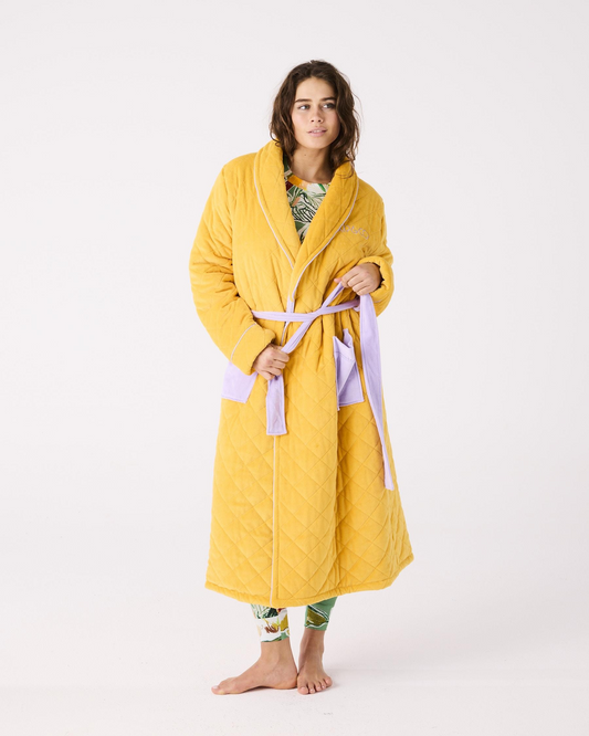 Kip and Co Lavender Honey Quilted Velvet Robe