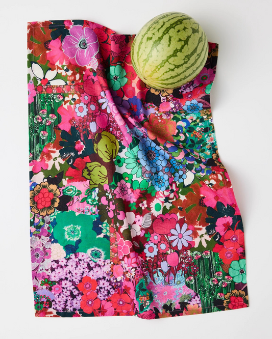 Kip&Co x Romance Was Born Flower Power Pink Tea Towel