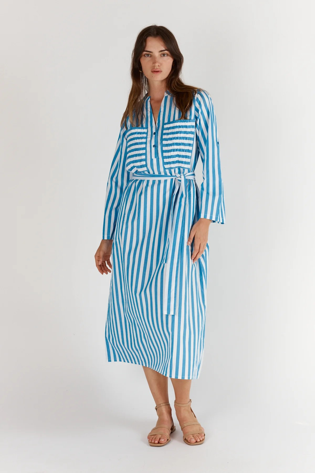 Itami Stripe LS Dress Blue