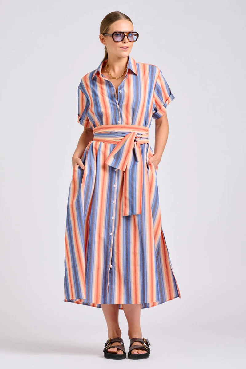 Shirty Lucy Dress Blue Sky Stripe