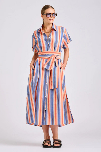 Shirty Lucy Dress Blue Sky Stripe