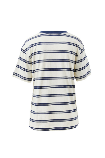 Ceres Life Stevie Slouchy Tee - Milk/Heritage Navy stripe