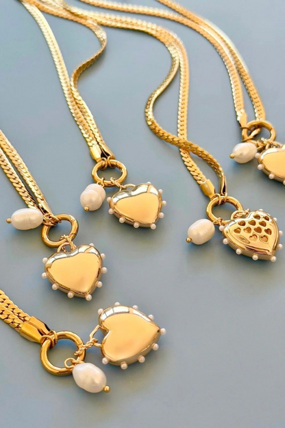 Mosk Melbourne Big Heart Charm Necklace