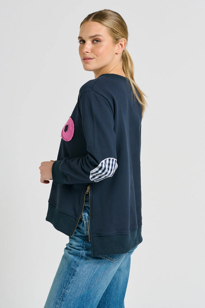 Shirty x EST Classic Zipside XOXO Sweatshirt - Navy Combo