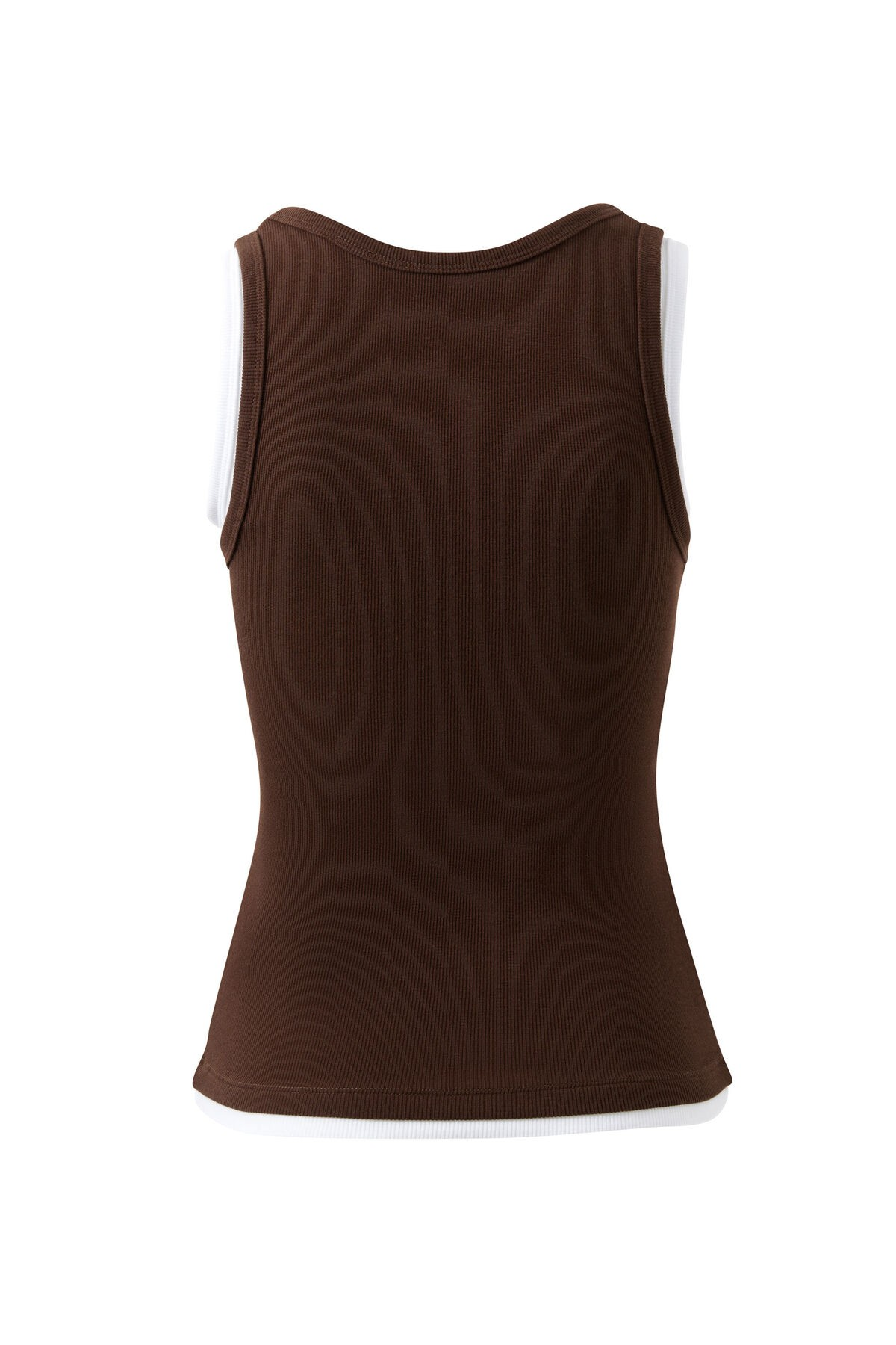 Ceres Life Skylar Layered Rib Tank - Choc/White